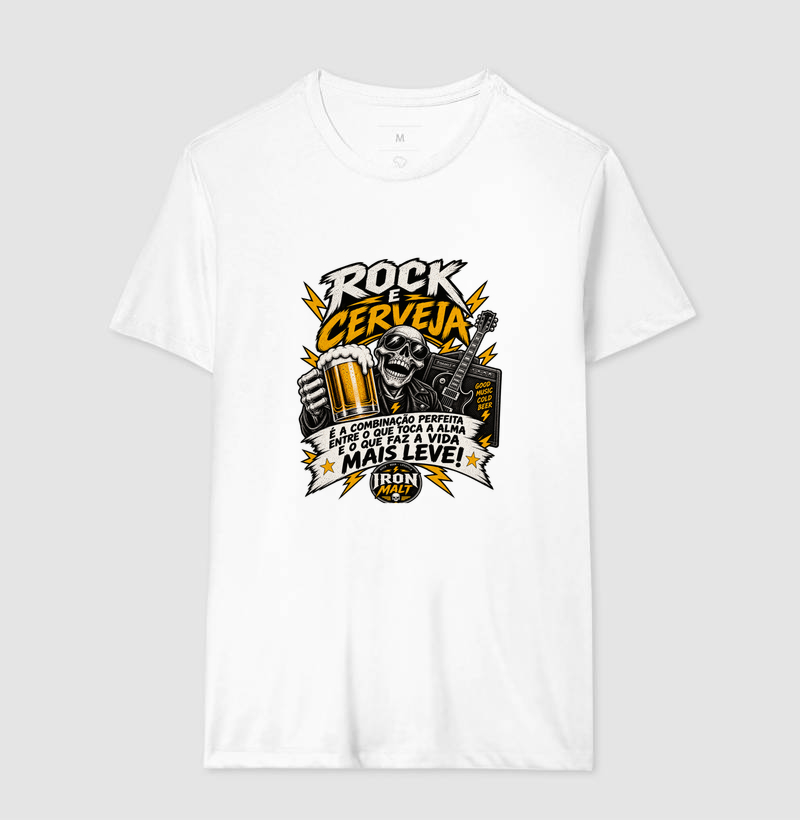 Camiseta Rock e Cerveja – Estampa Rock and Roll, Música e Cerveja - Imagem 4