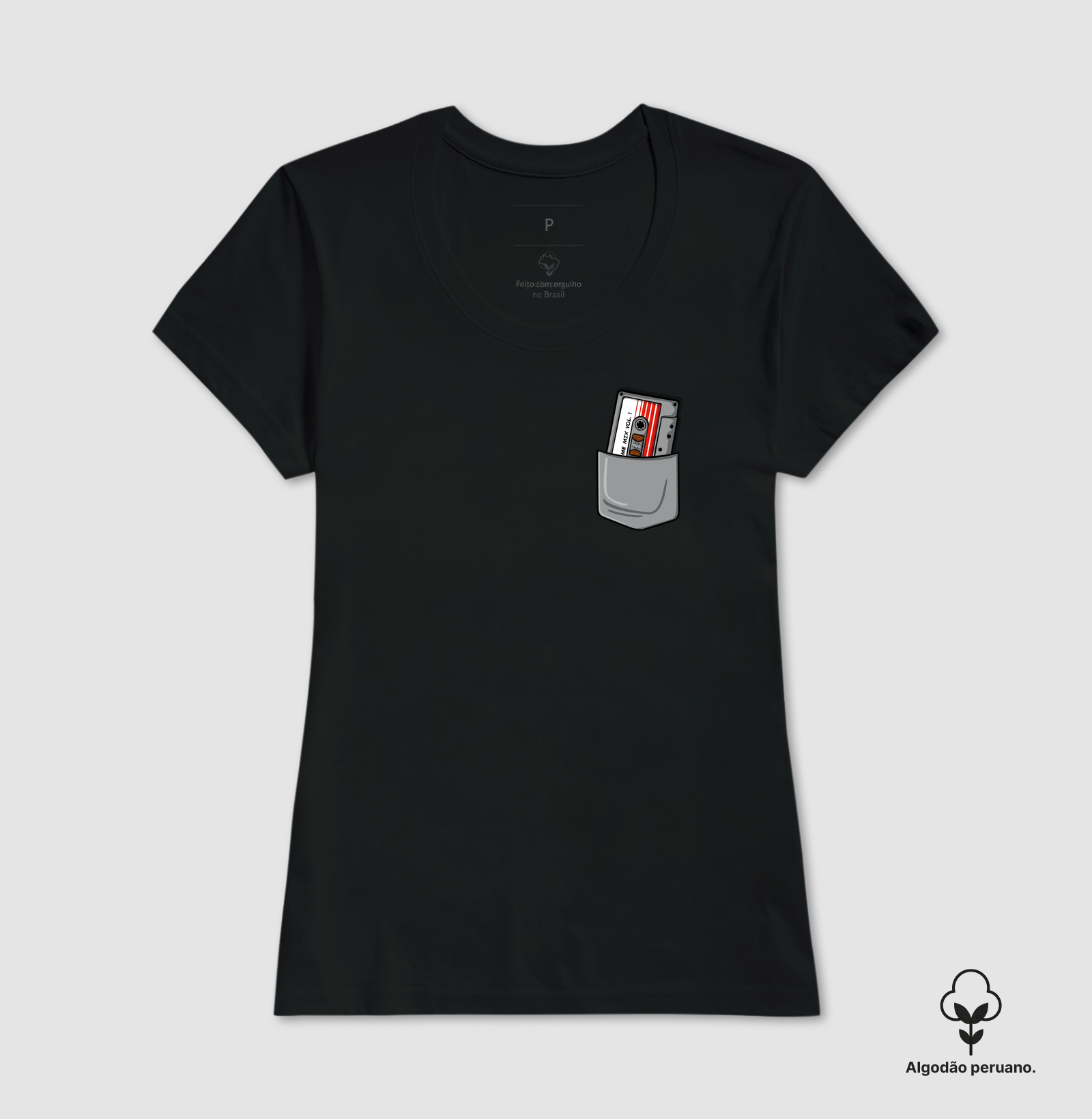 Camiseta Pocket Awesome Algodão Peruano - Imagem 3
