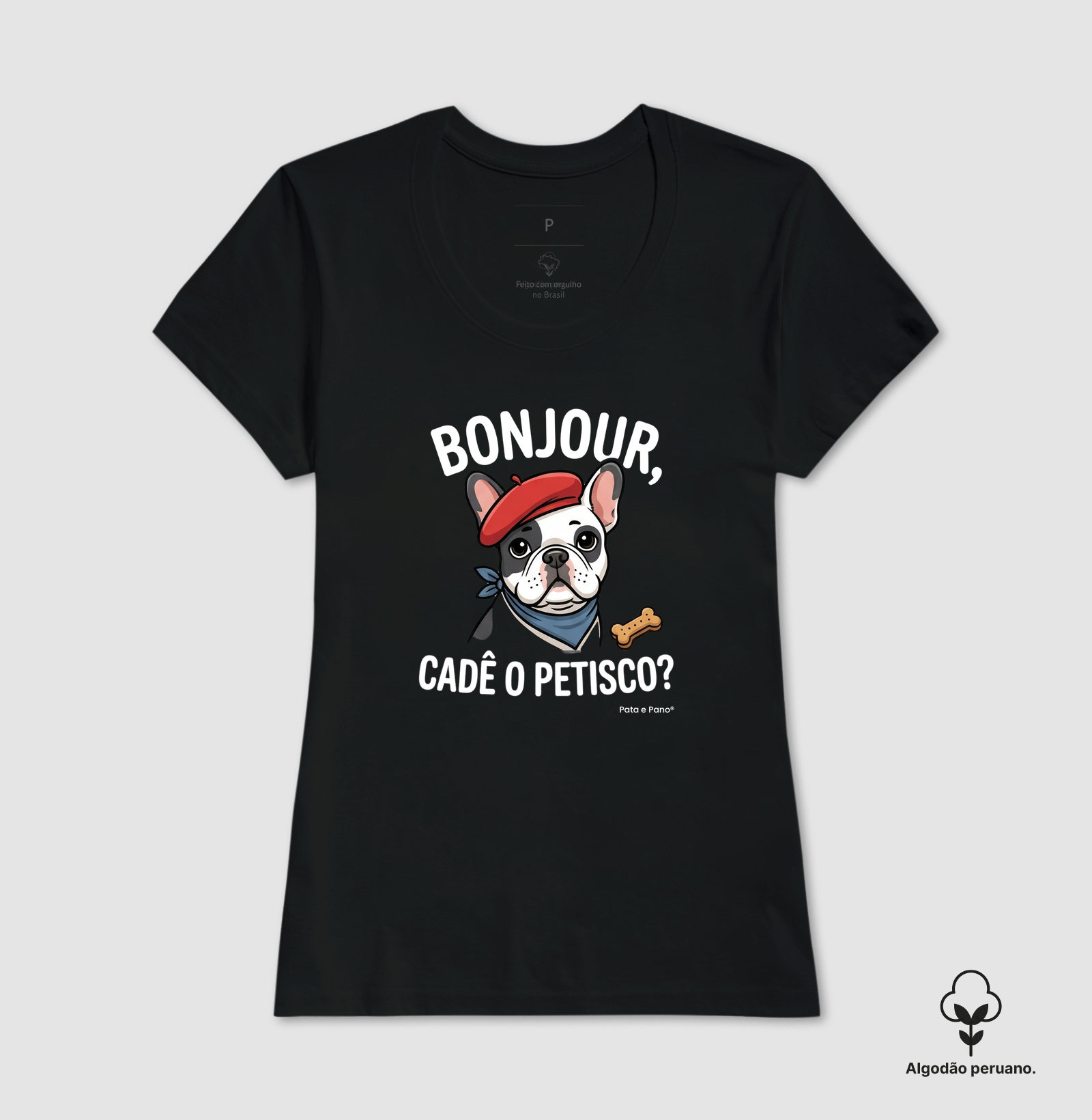 CAMISETA ALGODÃO PERUANO BULDOGUE FRANCÊS BONJOUR - Imagem 7