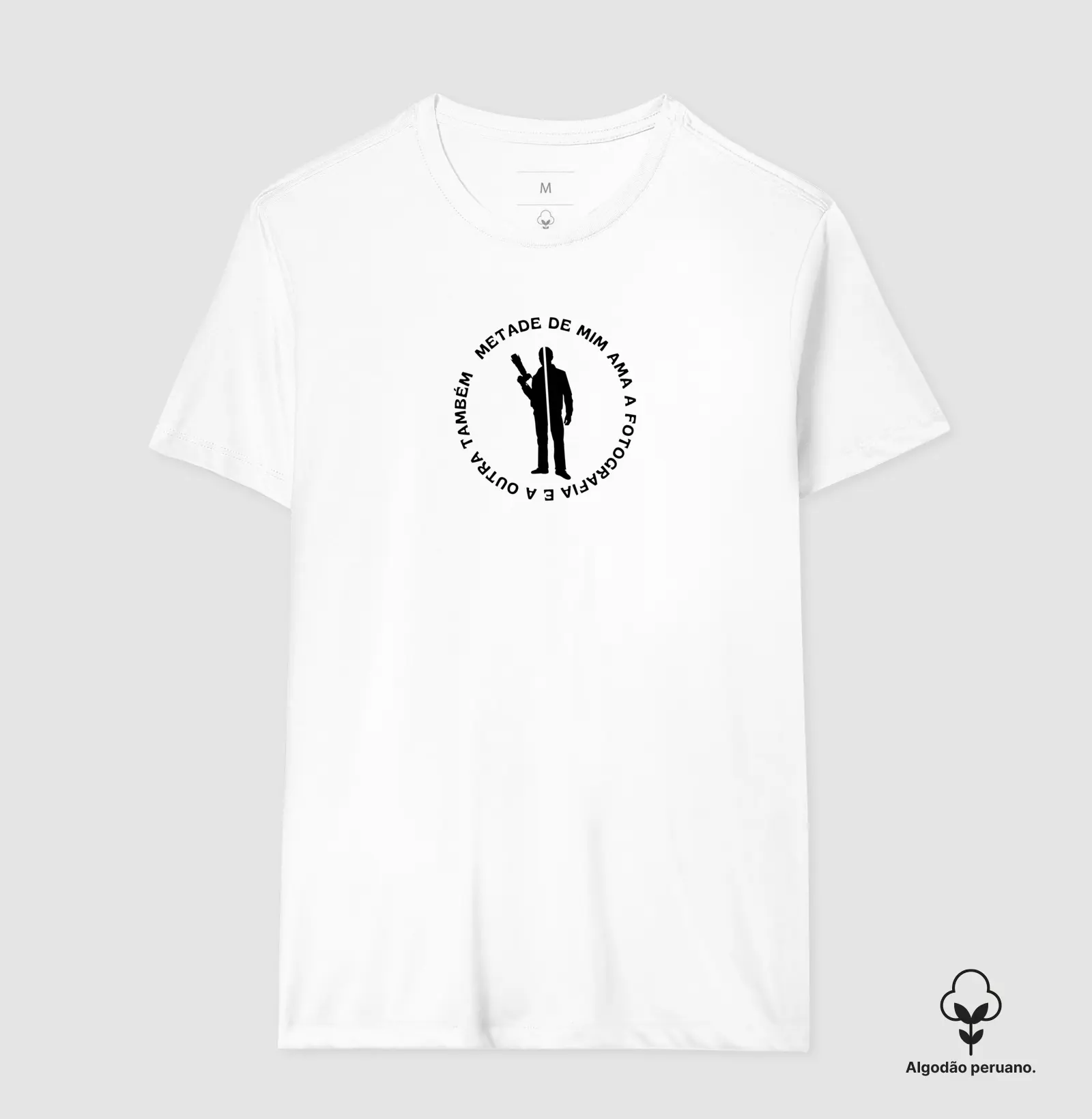 Camiseta Premium algodão Peruano metade de min ama a fotografia - Imagem 4