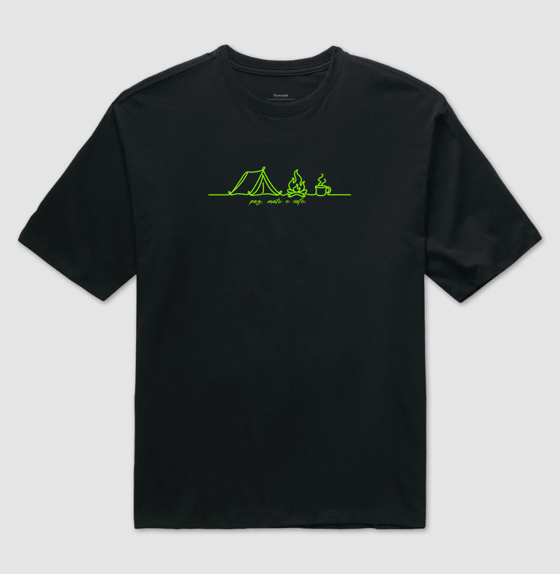 Camiseta Oversized Paz, Mato e Café – Camping - Imagem 2