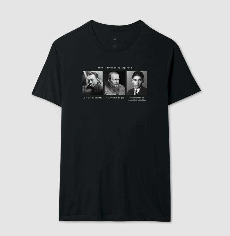 Camiseta Meus 3 Estados de Espírito | Camus, Kafka e Dostoiévski - Imagem 4
