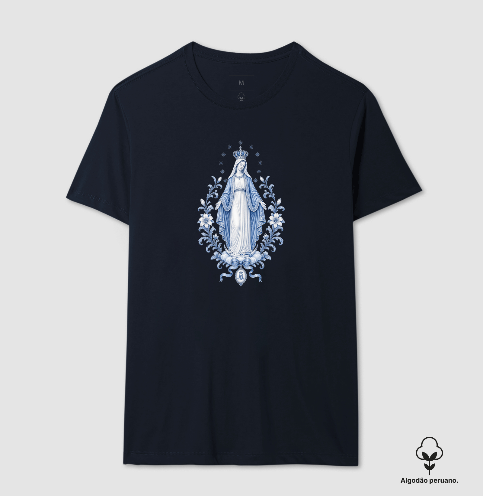 Virgem Maria blue - algodão peruano - Imagem 5