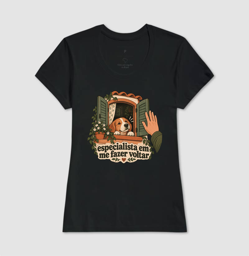 Camiseta Cachorro "especialista em me fazer voltar" | Pelo & Pano - Imagem 3