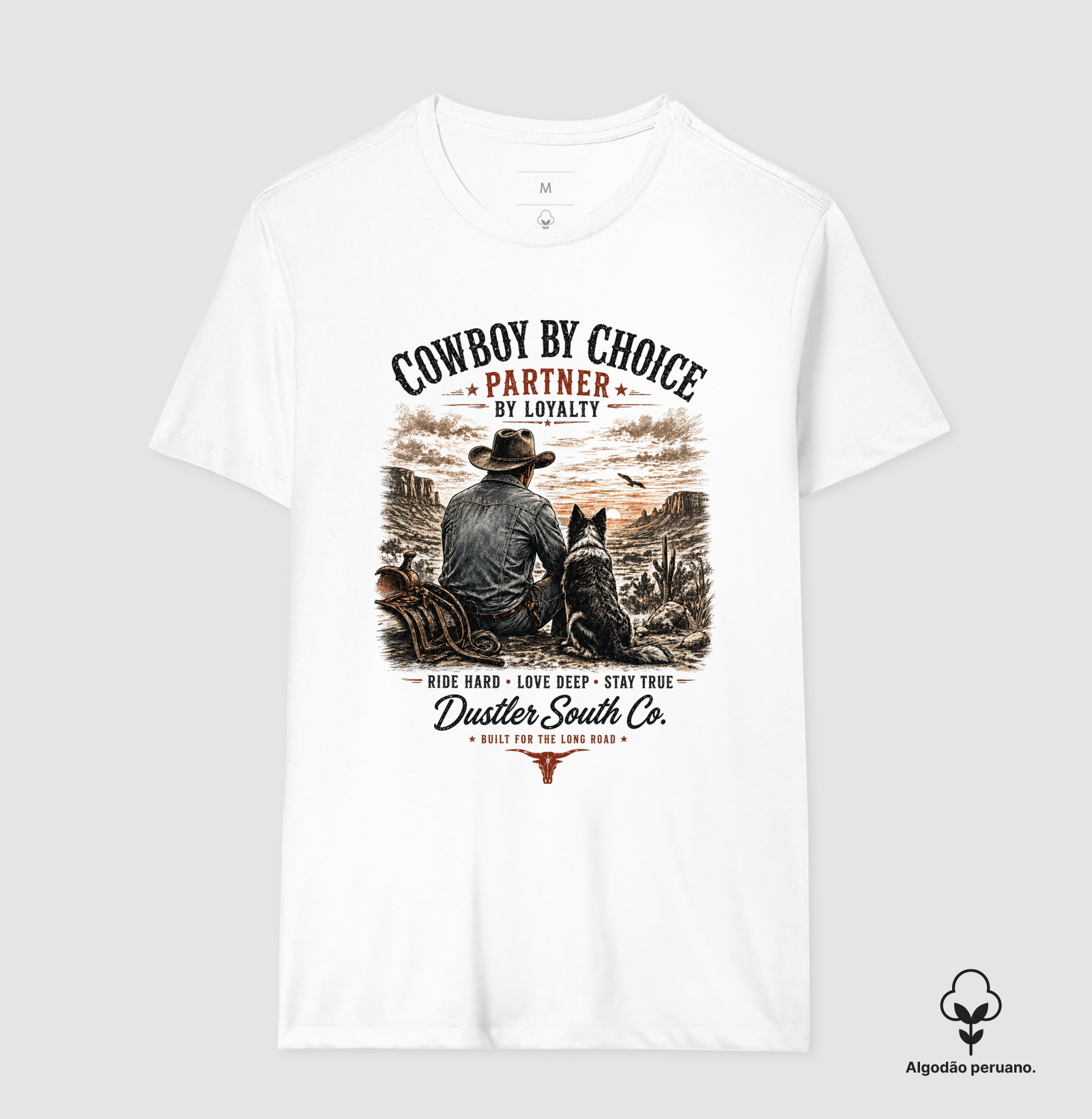 Camiseta Country  Cowboy & Dog Western – Cowboy by Choice, Partner by Loyalty | Dustler South Co. - Imagem 2