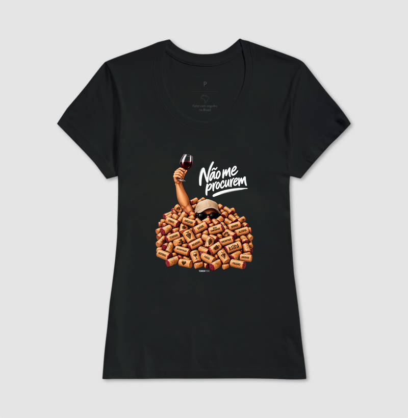 Camiseta “Não Me Procurem” – Wine Lifestyle - Versão Boné - Imagem 3