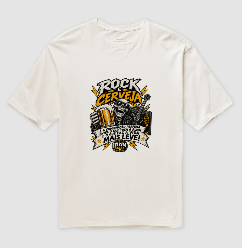 Camiseta Rock e Cerveja – Estampa Rock and Roll, Música e Cerveja - Imagem 4