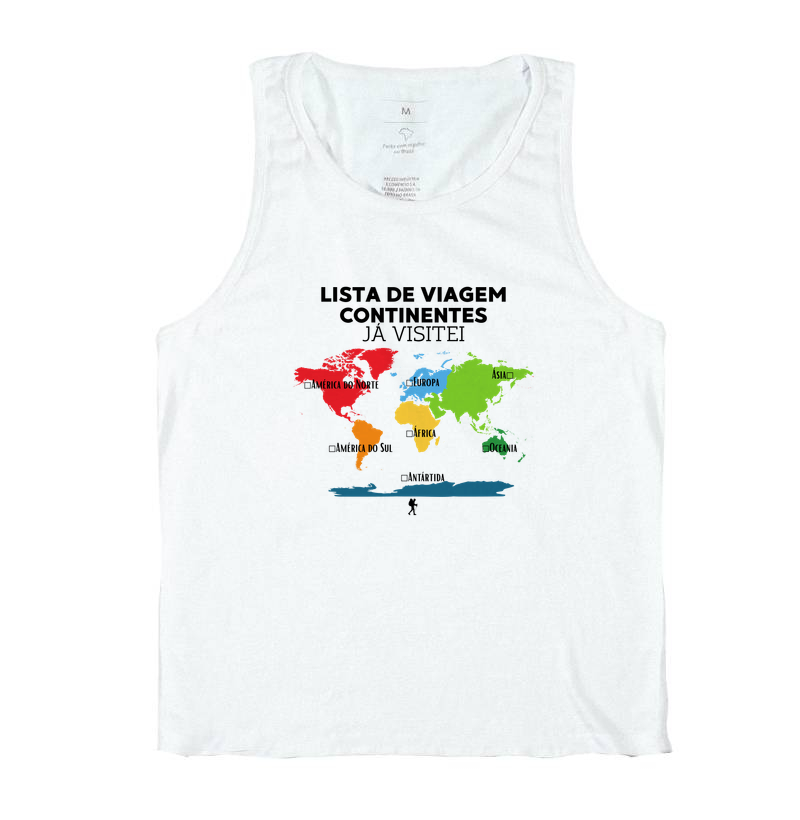 Camiseta Lista de Viagem Continentes Ja Visitei | Mapa Mundi Auto Personalizavel | Colecao Personalizaveis - Imagem 2