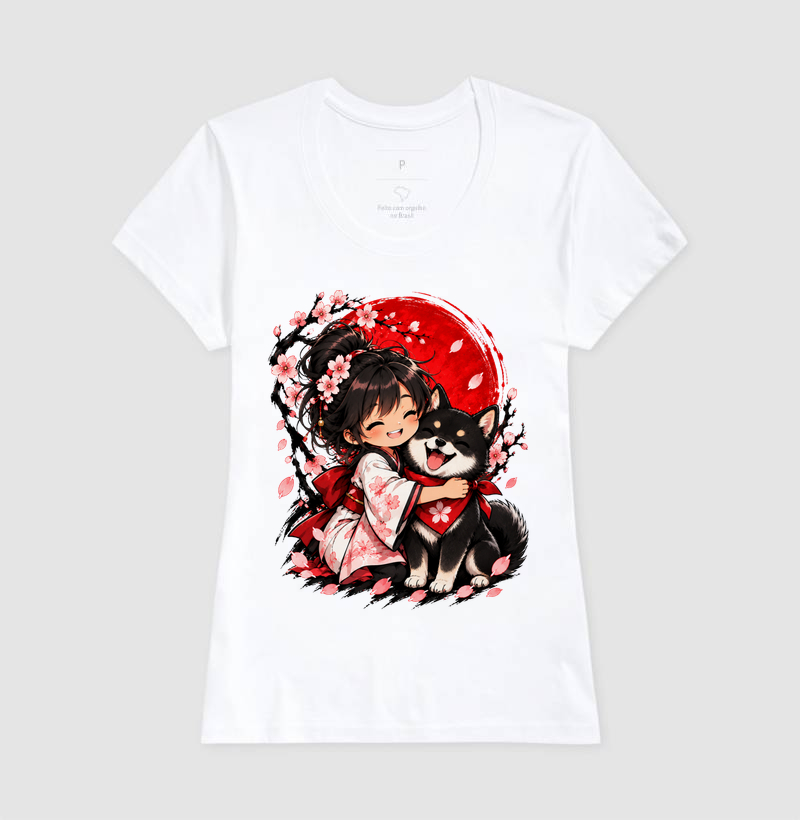 Sakura & Shiba — Amizade que Floresce (Preto) - Imagem 5