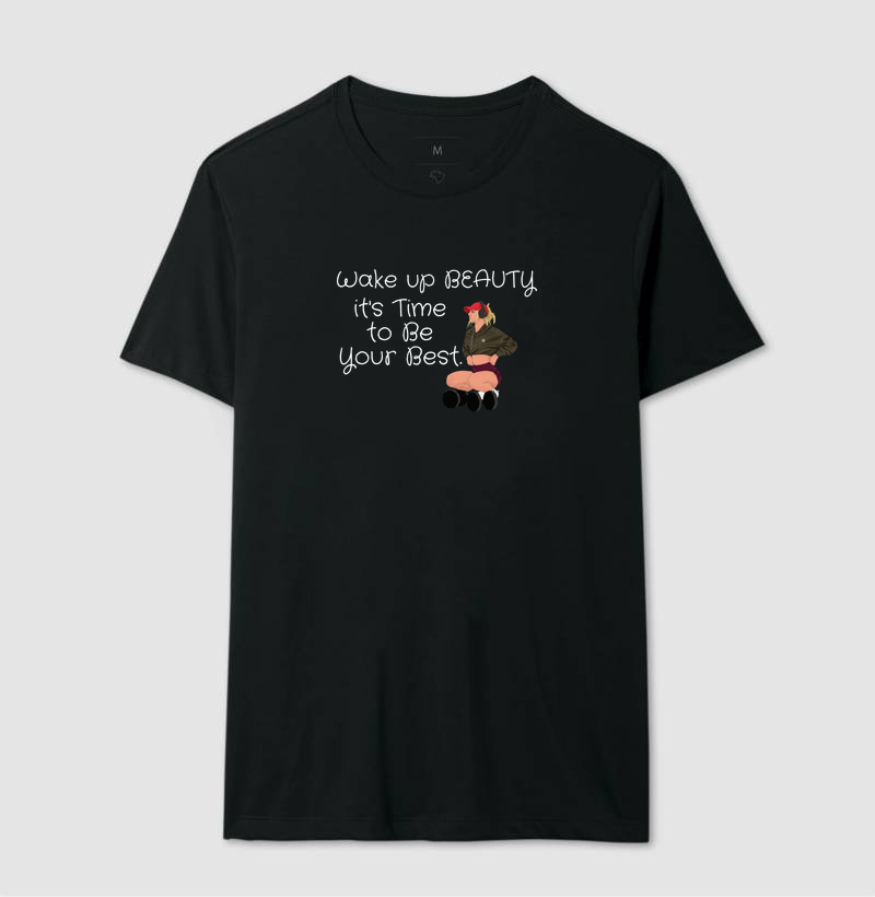 Camiseta 100% Algodão Wake Up Beauty, It's Time to Be Your Best – TRN | Camiseta Fitness  - Imagem 5