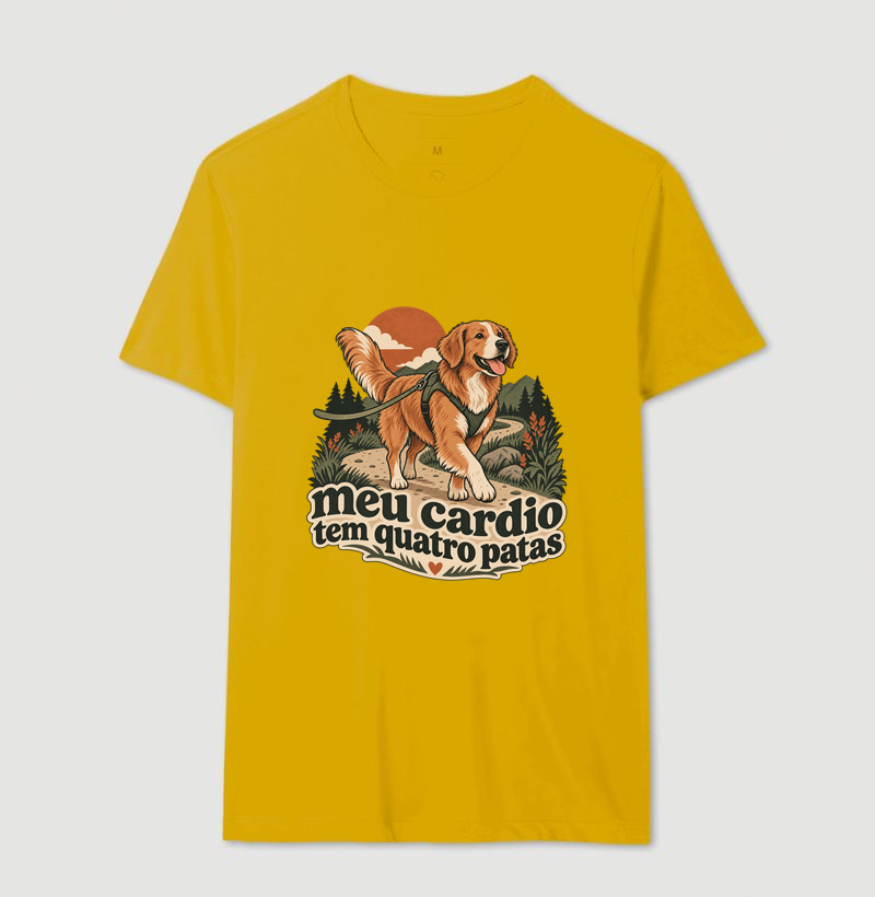 Camiseta Cachorro Passeio "meu cardio tem quatro patas" | Pelo & Pano - Imagem 15