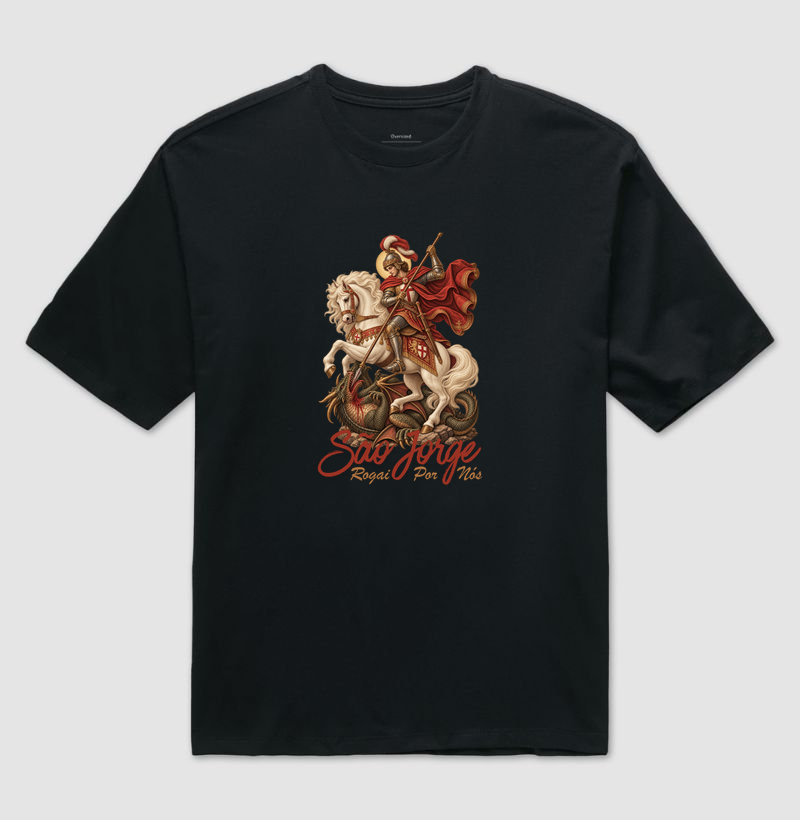 Camiseta Oversized São Jorge Rogai Por Nós - Imagem 2