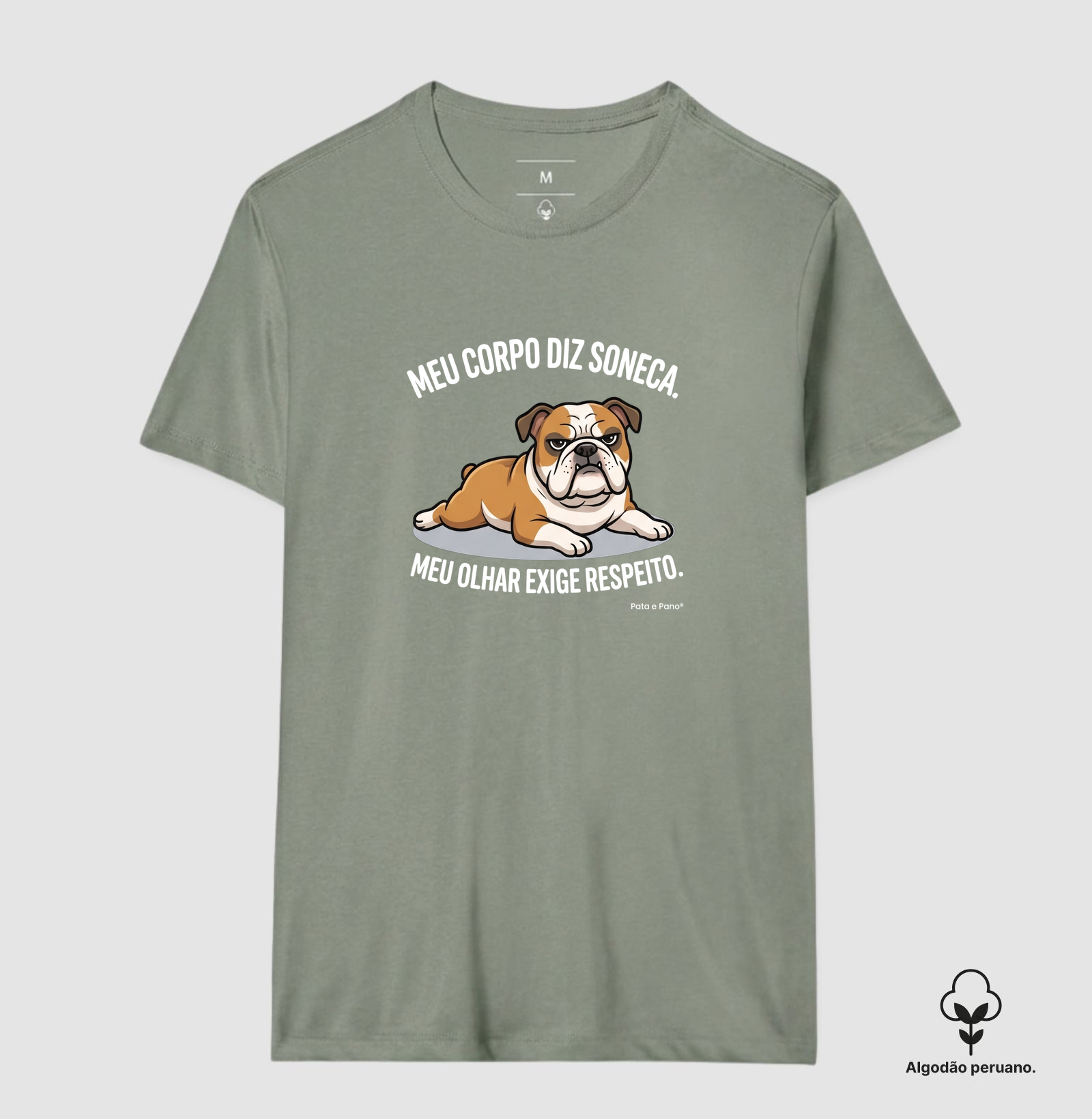 CAMISETA ALGODÃO PERUANO BULLDOGUE INGLÊS OLHAR - Imagem 8