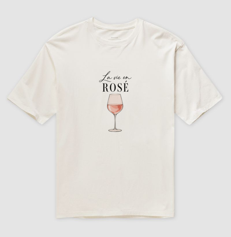 Camiseta Oversized La Vie en Rosé – Taça de Vinho Rosé - Imagem 4