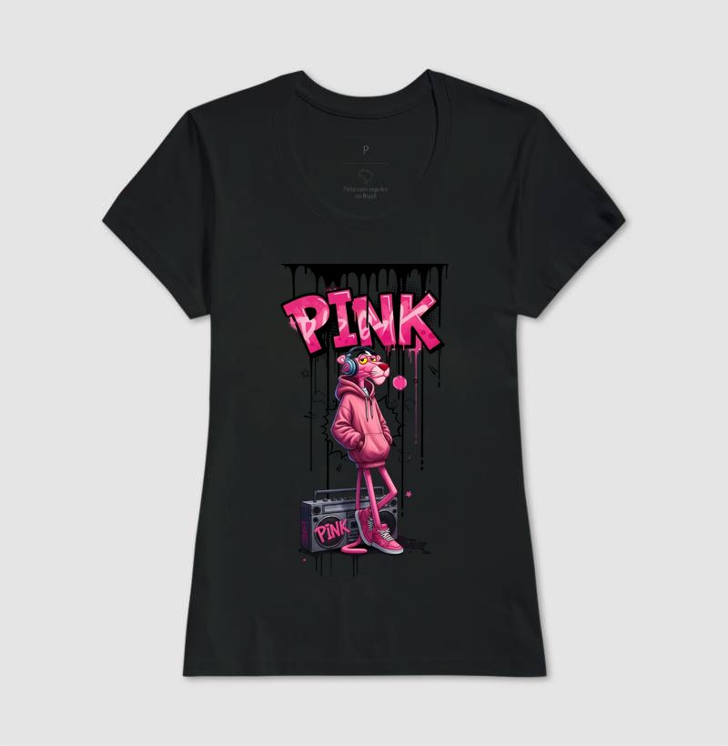 Camiseta Pantera Cor de Rosa Rap - Imagem 3