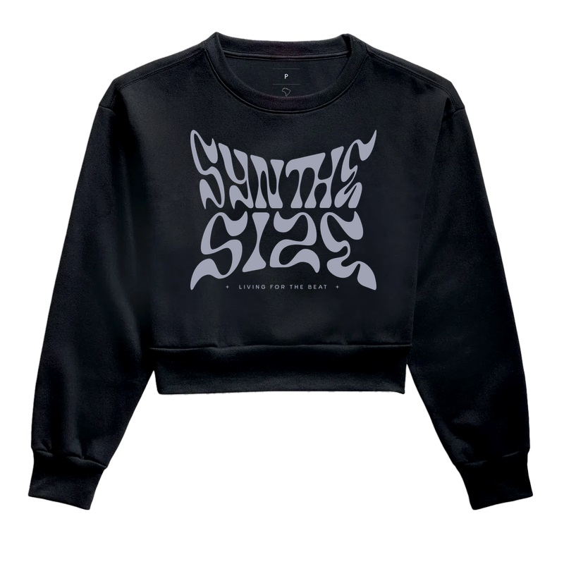 SYNTHESIZE, LIVING FOR THE BEAT. — Cropped Moletom - Imagem 4