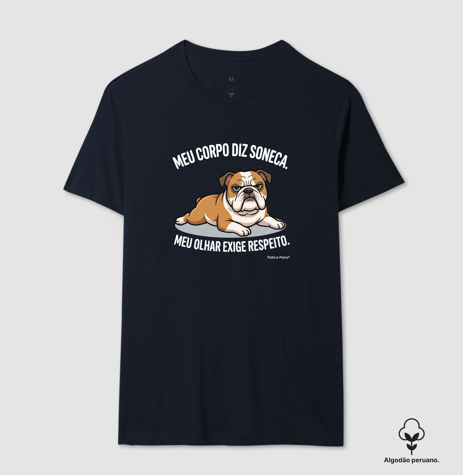 CAMISETA ALGODÃO PERUANO BULLDOGUE INGLÊS OLHAR - Imagem 9