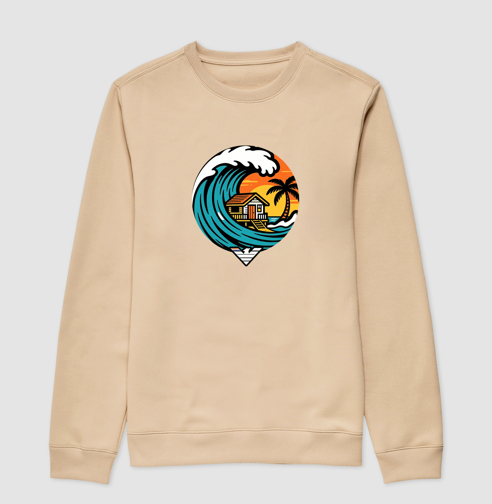 Paraíso no mar - estampa exclusiva.  Sente a brisa, ouça o som das ondas e leve a vibe do paraíso pra onde você for! Mais que uma camiseta - é levar o paraíso com você todo dia. - Imagem 3