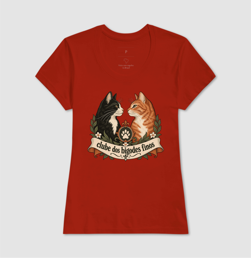 Camiseta Gato Clássica "clube dos bigodes finos" | Pelo & Pano - Imagem 11