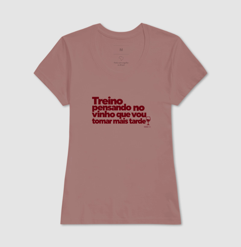 Camiseta Treino Pensando no Vinho – Frase Divertida de Vinho e Academia - Imagem 15