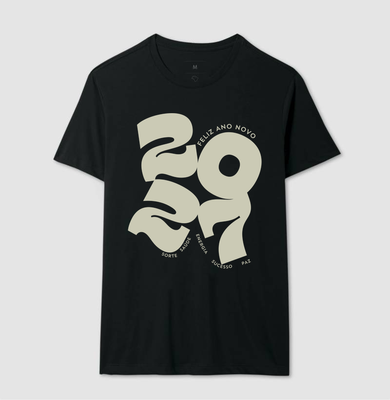 Camiseta 2027 Boas Energias – Feliz Ano Novo - Imagem 4