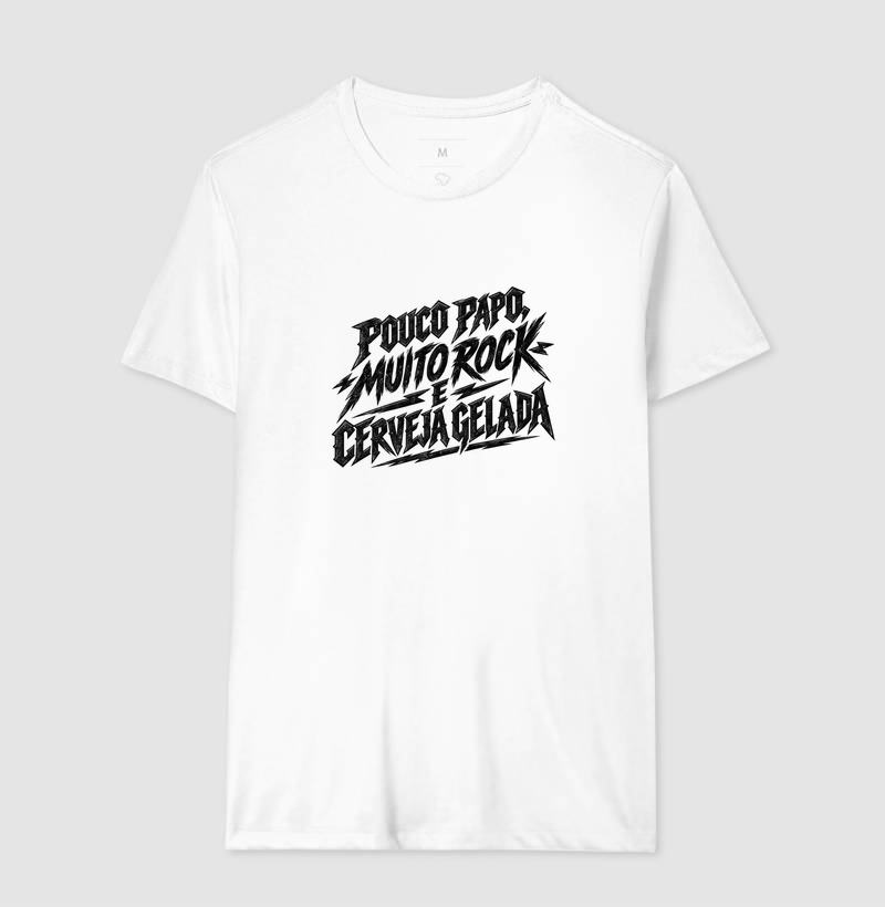 Camiseta Rock “Pouco Papo, Muito Rock e Cerveja Gelada” - Imagem 4
