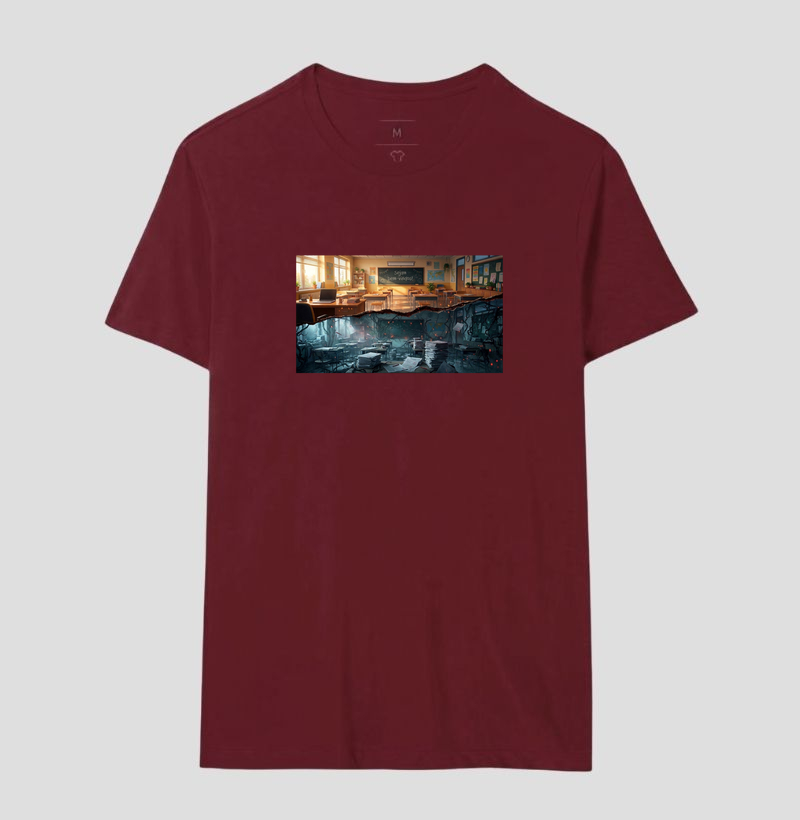 Camiseta Unissex Algodão Sala de Aula Mundo Invertido - Imagem 18