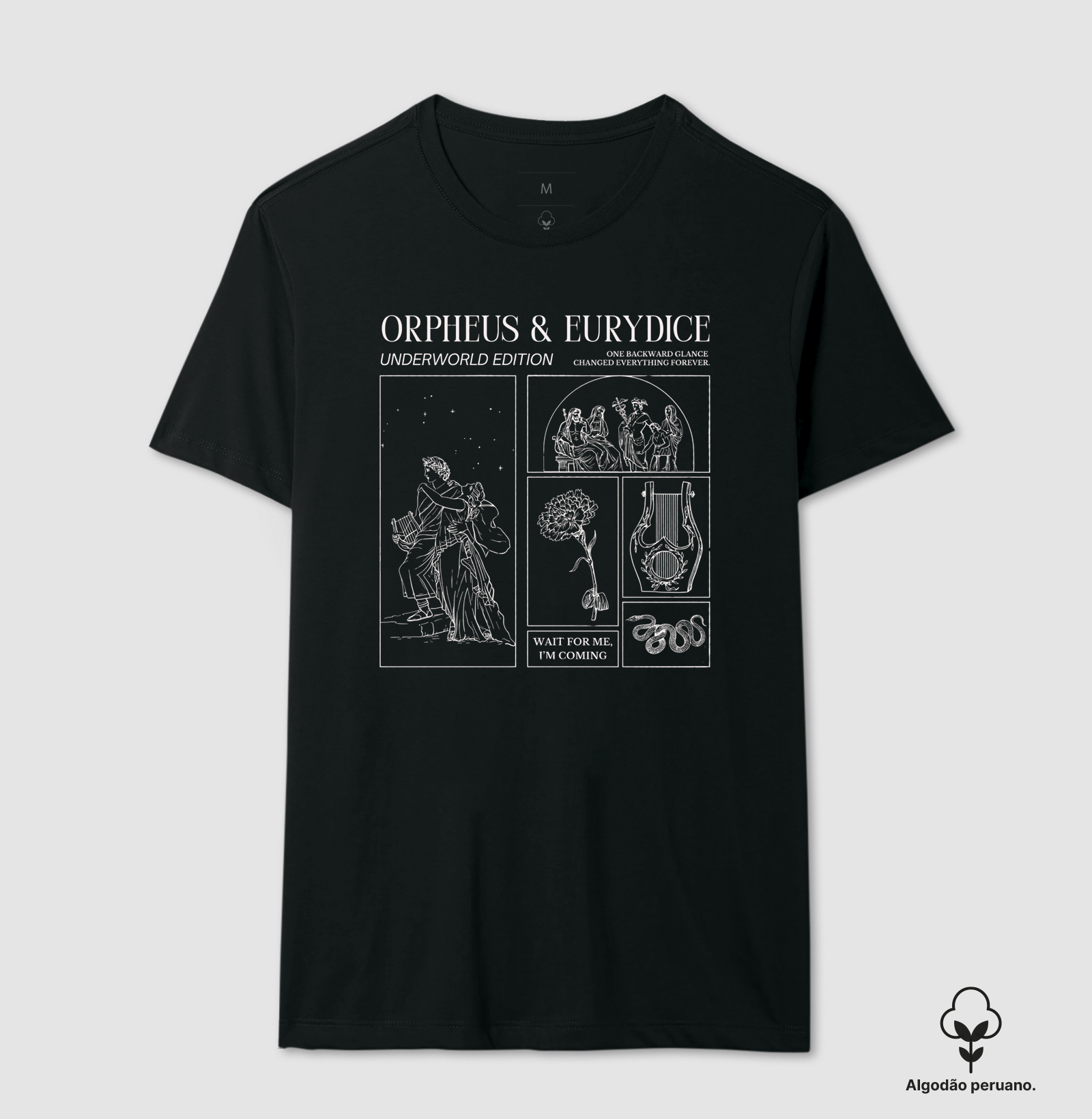 Camiseta Algodão Peruano Tanguis Mitologia Grega Orfeu e Eurídice - Imagem 5