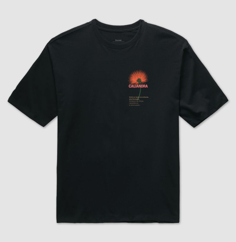 Camiseta Branca Caliandra Flor do Cerrado 100% Algodão - Imagem 2