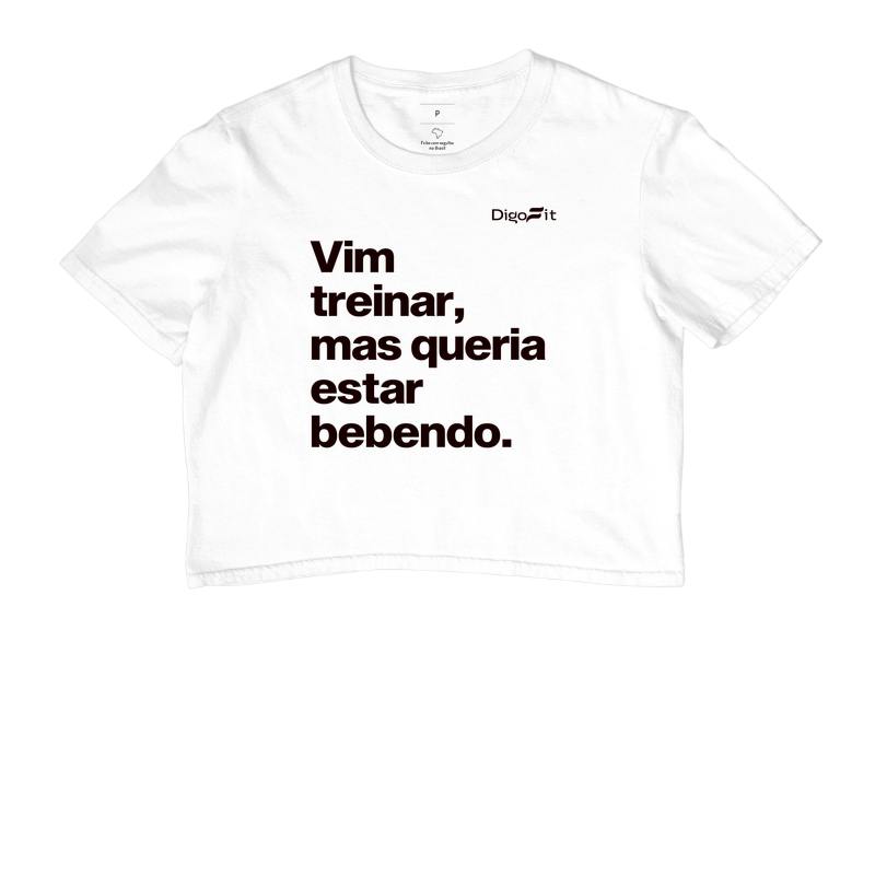 CROPPED ACADEMIA VIM TREINAR MAS QUERIA ESTAR BEBENDO - Imagem 3