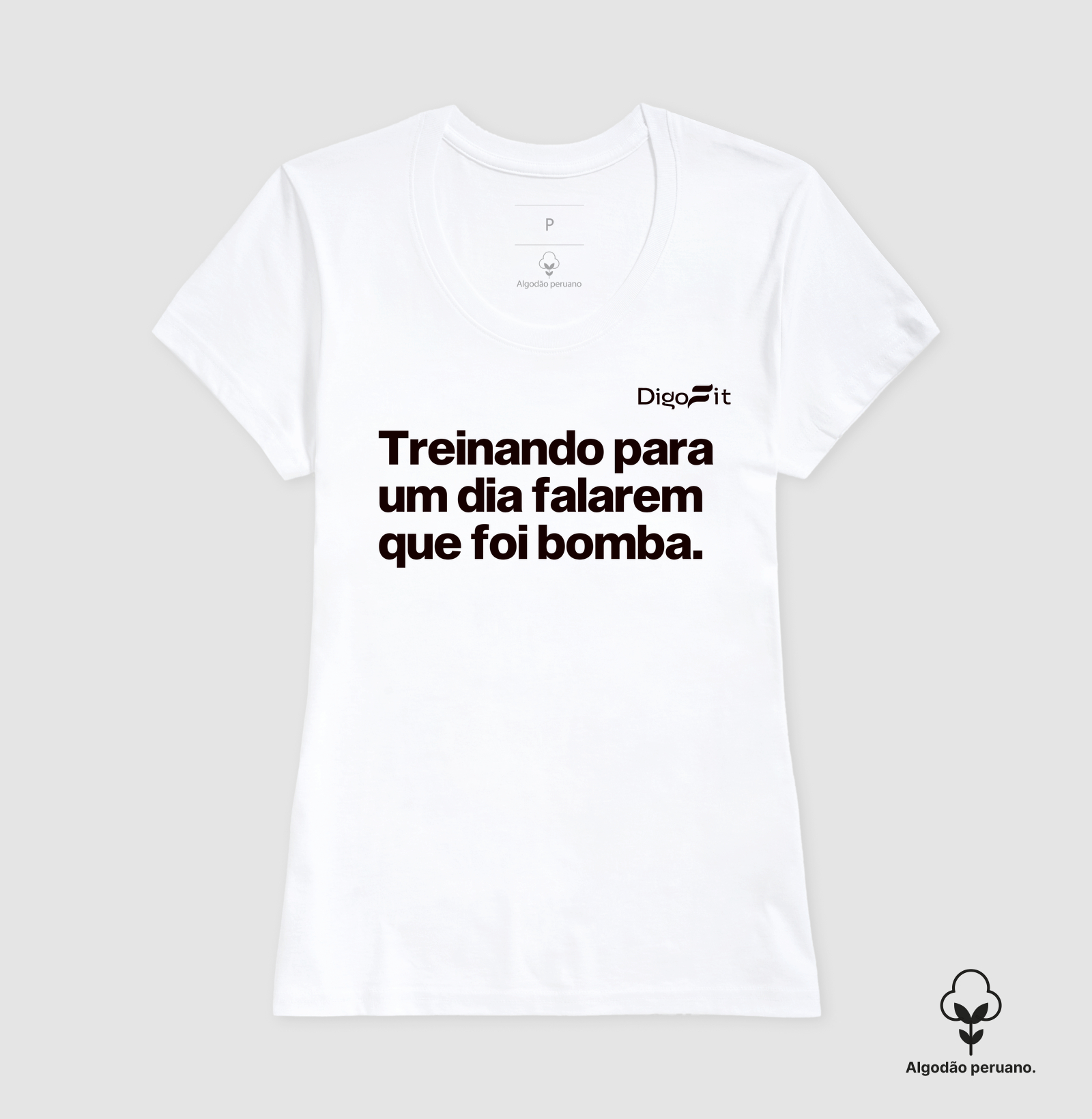 CAMISETA ALGODÃO PERUANO ACADEMIA TREINANDO PARA FALAREM QUE FOI BOMBA - Imagem 7