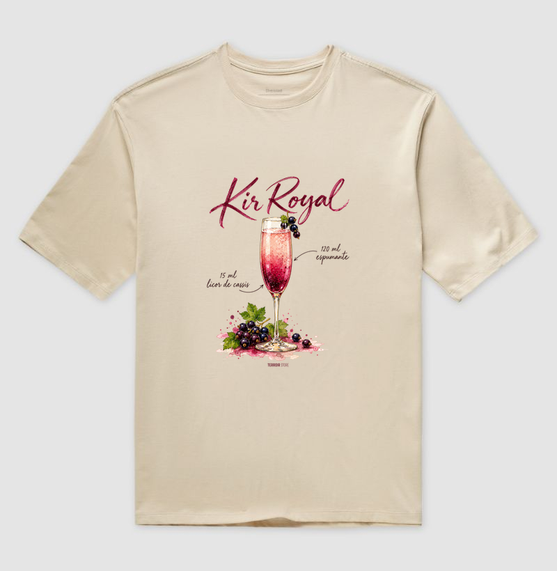 Camiseta Oversized Kir Royal – Drink com Espumante e Licor de Cassis - Imagem 3