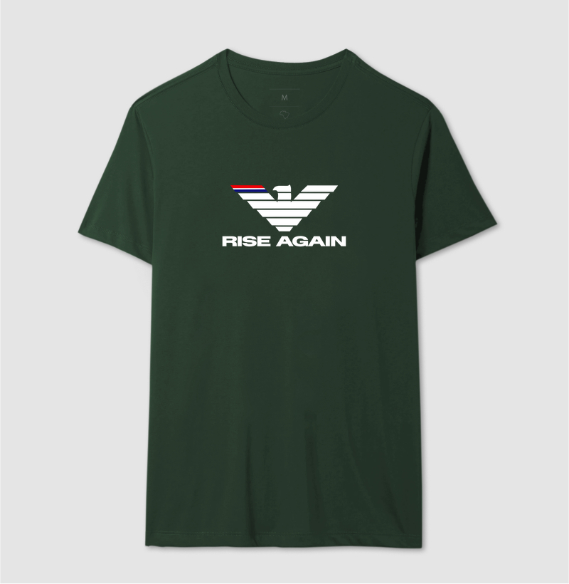 A estampa "Rise Again" é a representação visual da força de quem nunca desiste. Com uma águia estilizada de traços marcantes e design moderno, a arte simboliza poder, foco e a capacidade de se reerguer mais forte após cada batalha. - Imagem 8
