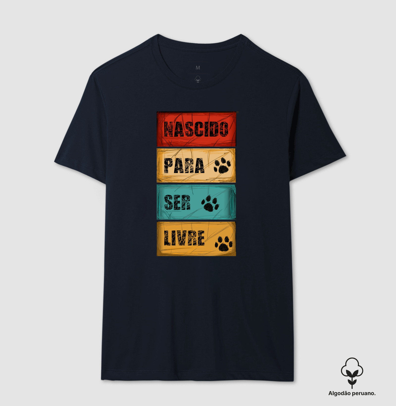 Camiseta Algodão Peruano Nascido para Ser Livre - Imagem 2