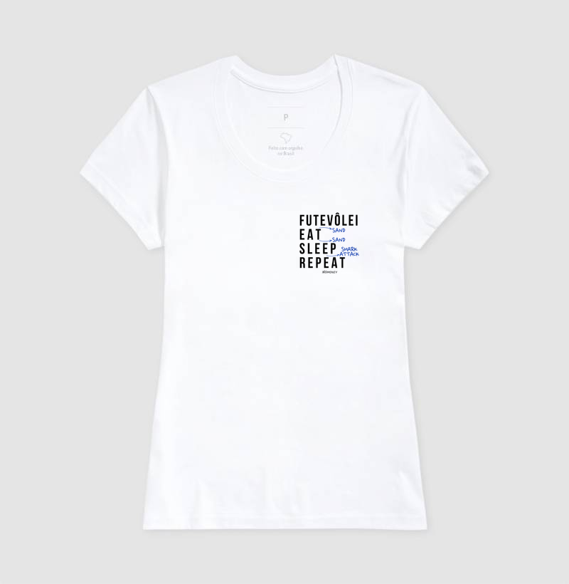 Camiseta Futevôlei (Sand). Eat. Sleep. Repeat. - Imagem 5