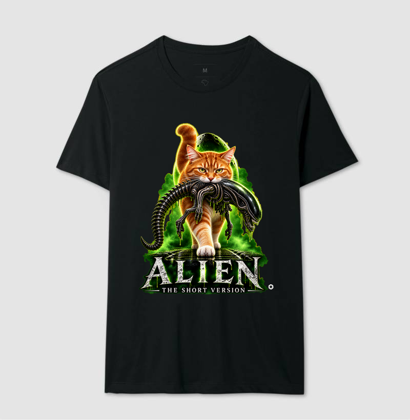 Camiseta Alien – The Short Version Gatos (laranjinha) - Imagem 2
