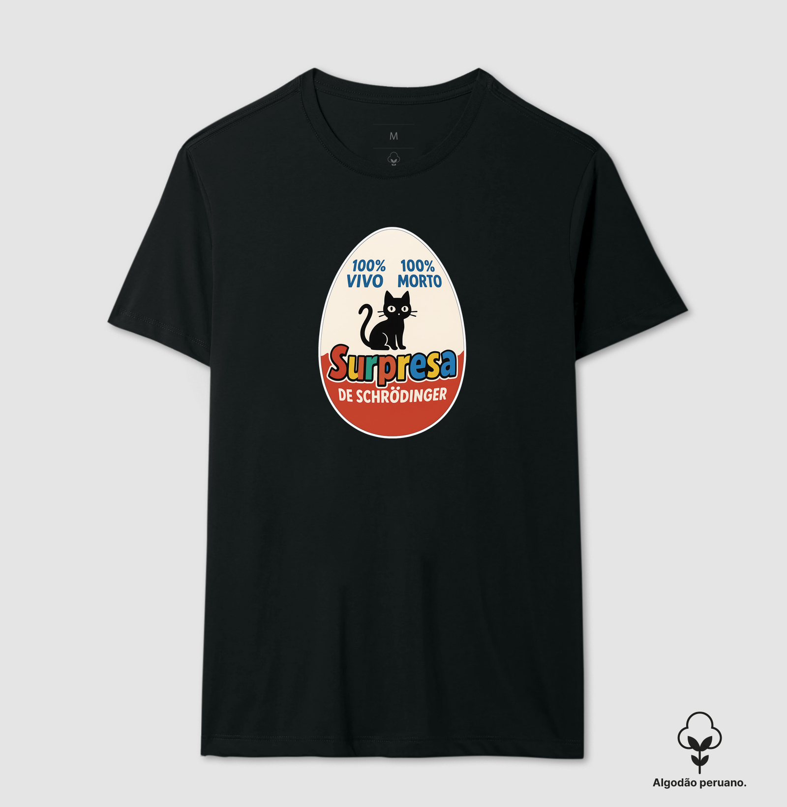 Camiseta Algodão Peruano Ovo Surpresa de Schrödinger - Imagem 2