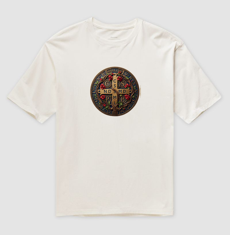 Medalha de São Bento e Flores Coroa-de-Cristo | Arte Sacra Exclusiva - Imagem 4