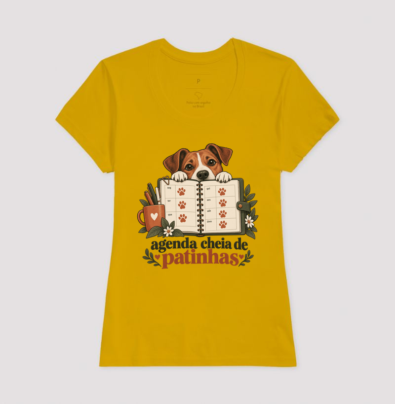Camiseta Cachorro Rotina "agenda cheia de patinhas" | Pelo & Pano - Imagem 15