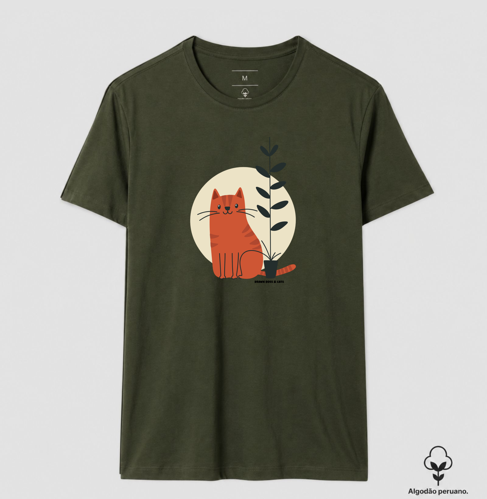 Gato laranja, fundo claro e vaso de planta - Imagem 5