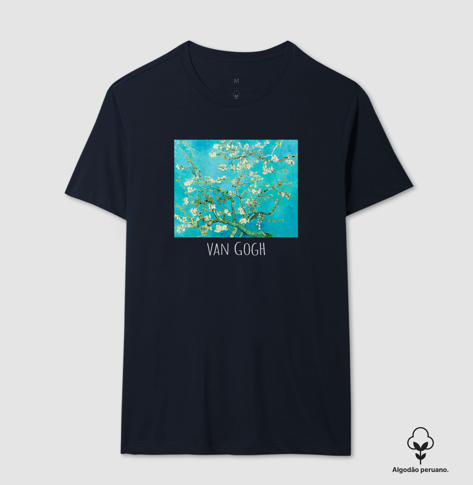 Camiseta Van Gogh Almond Blossoms Unissex Algodão Peruano Premium - Imagem 3