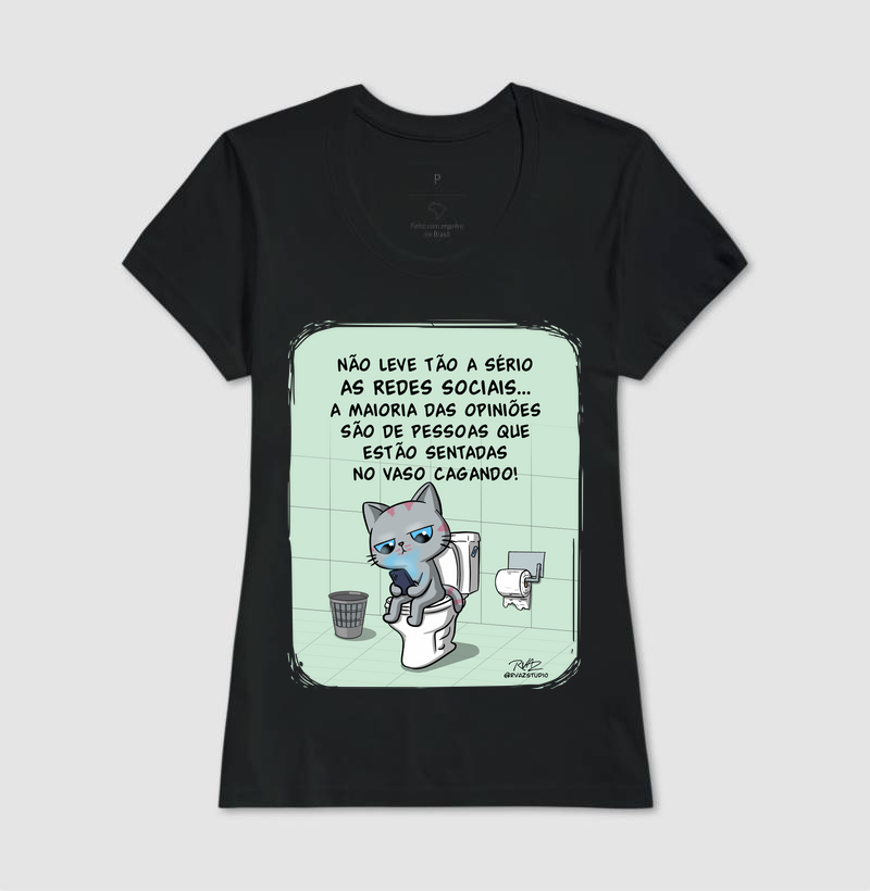 Camiseta Gato Sincero no Vaso - Imagem 3