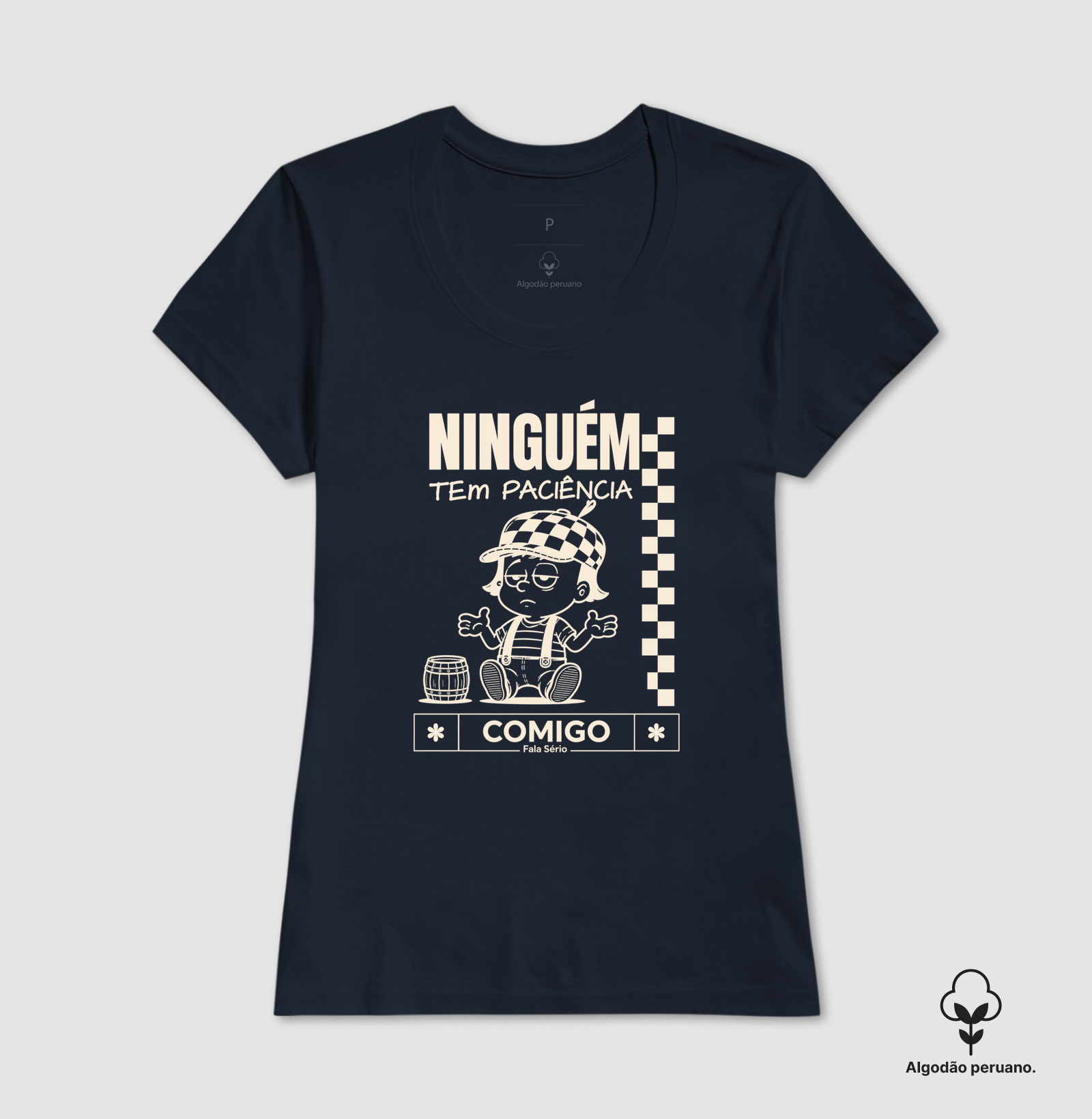 Camiseta Algodão Peruano Ninguém tem paciência comigo - Imagem 4
