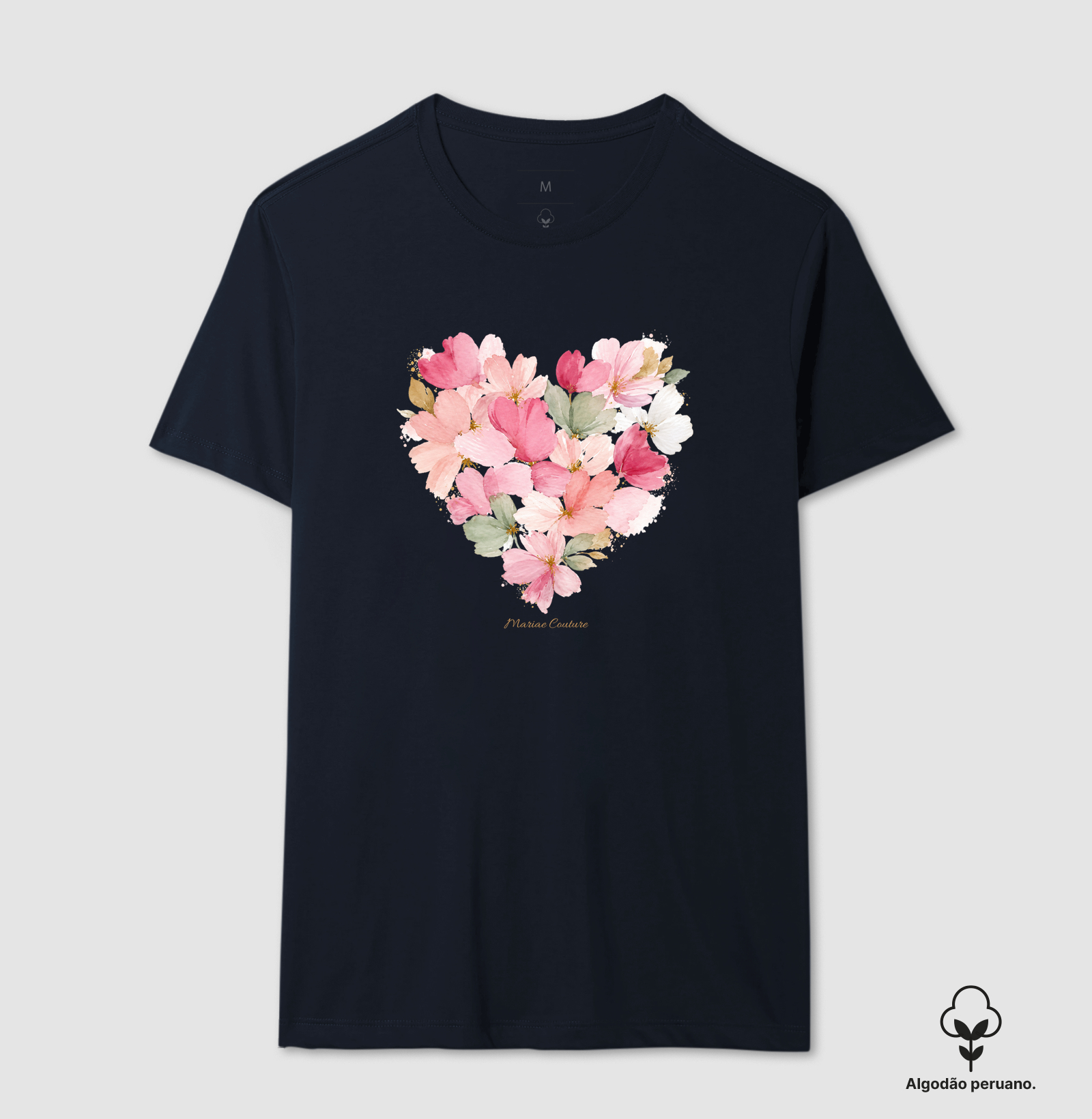 Flower Heart - algodão peruano - Imagem 3