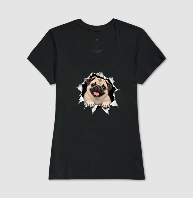 Pug Saindo da Camiseta - Imagem 3