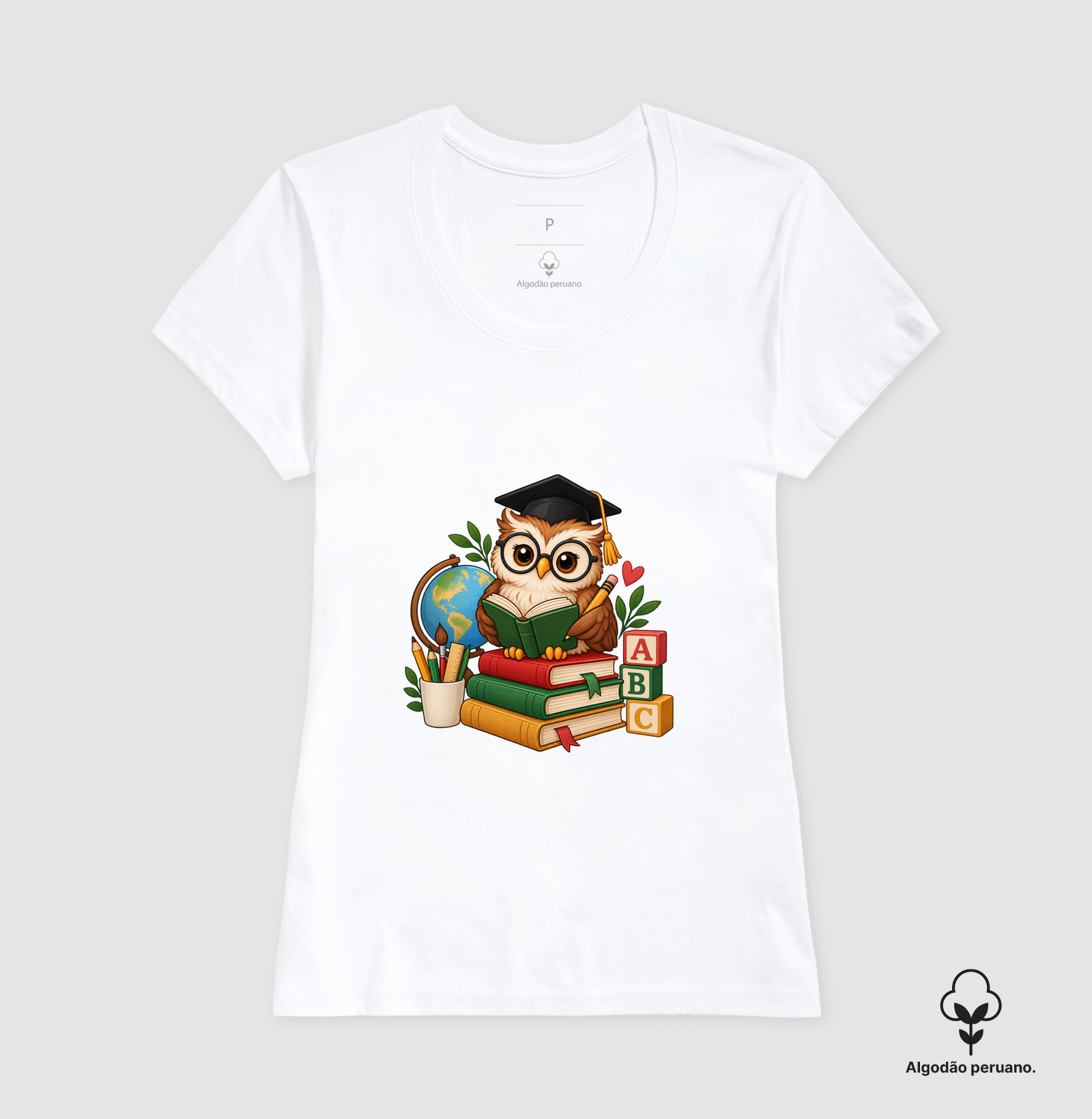 Camiseta Algodão Peruano Coruja do Conhecimento - Imagem 8