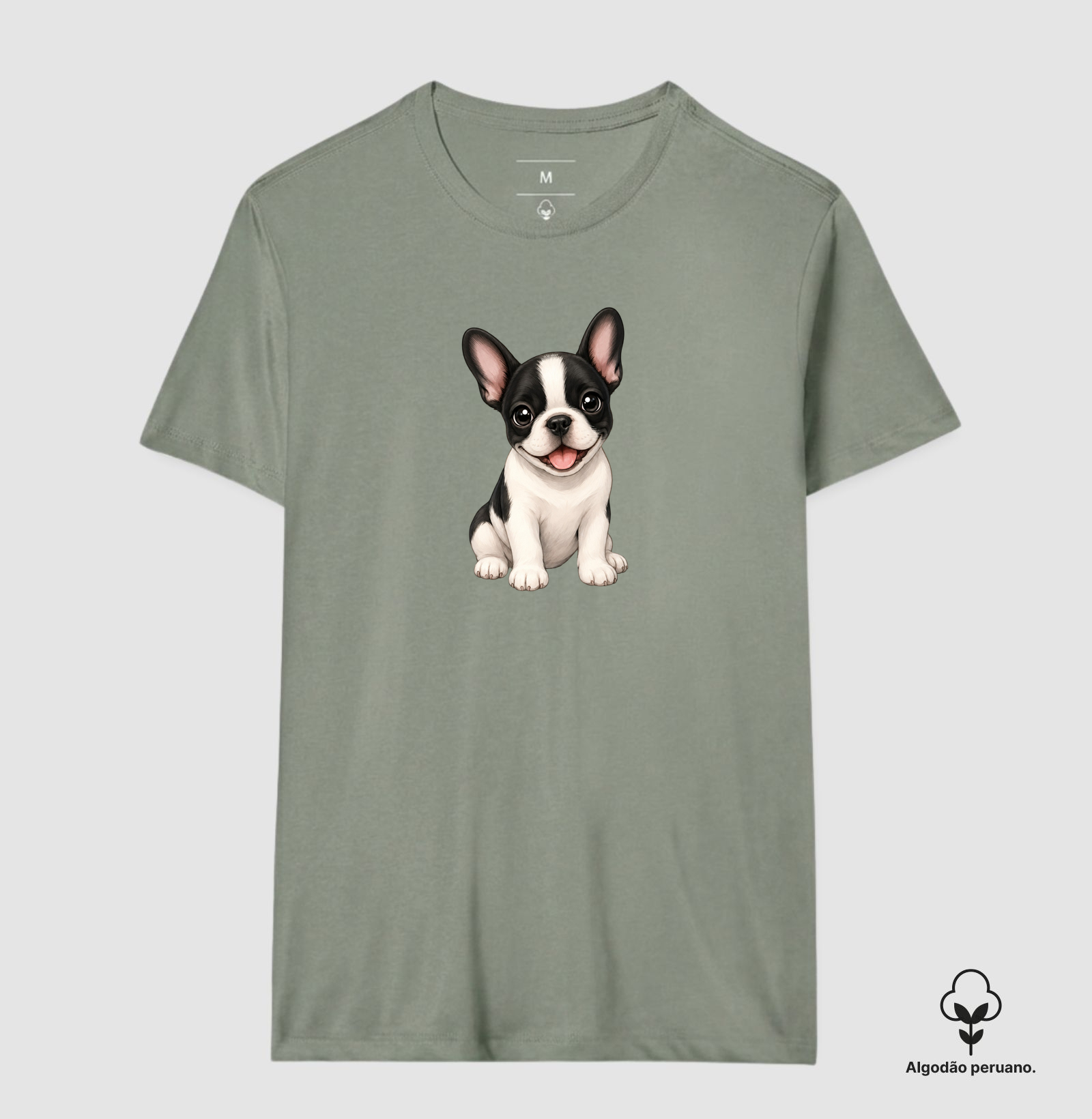 Bulldog (Buldogue) Francês Preto e Branco - Desenho Animado - Imagem 2