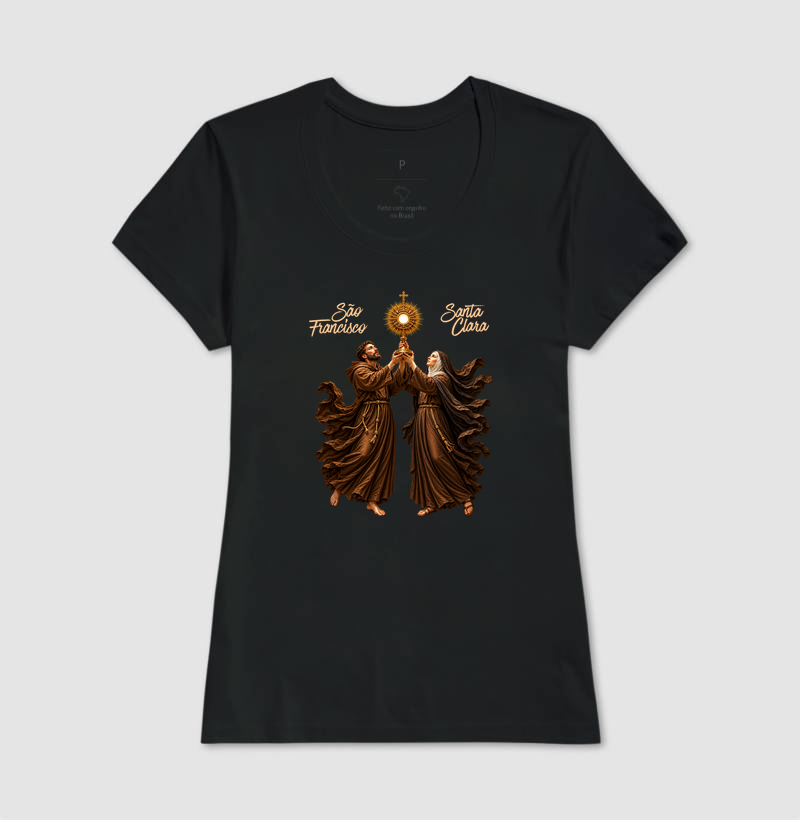 Camiseta São Francisco e Santa Clara de Assis - Adoradores do Santíssimo - Imagem 3
