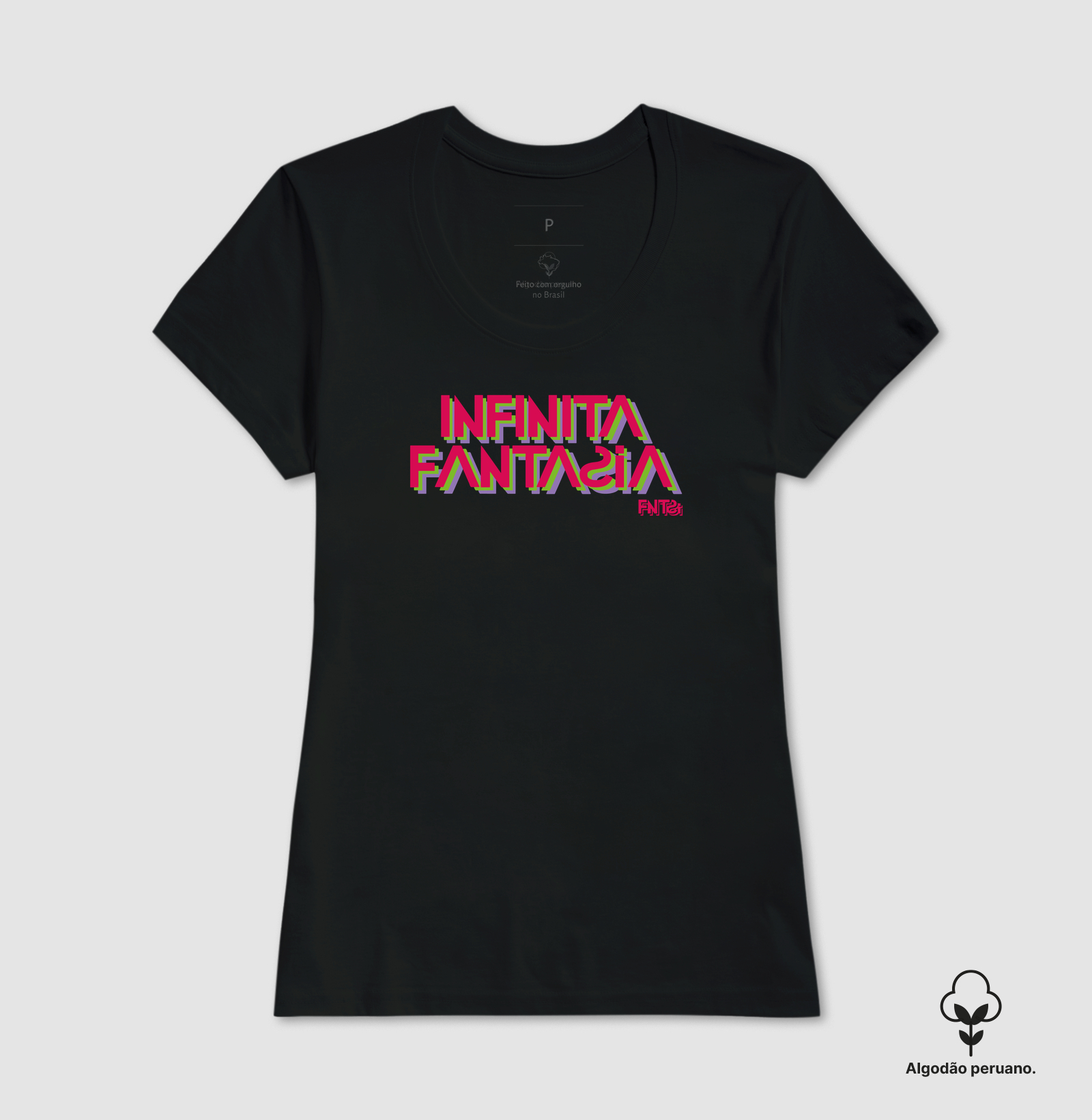 T-SHIRT "INFINITA FANTASIA" / LETTERING GRANDE (ALGODÃO PERUANO)