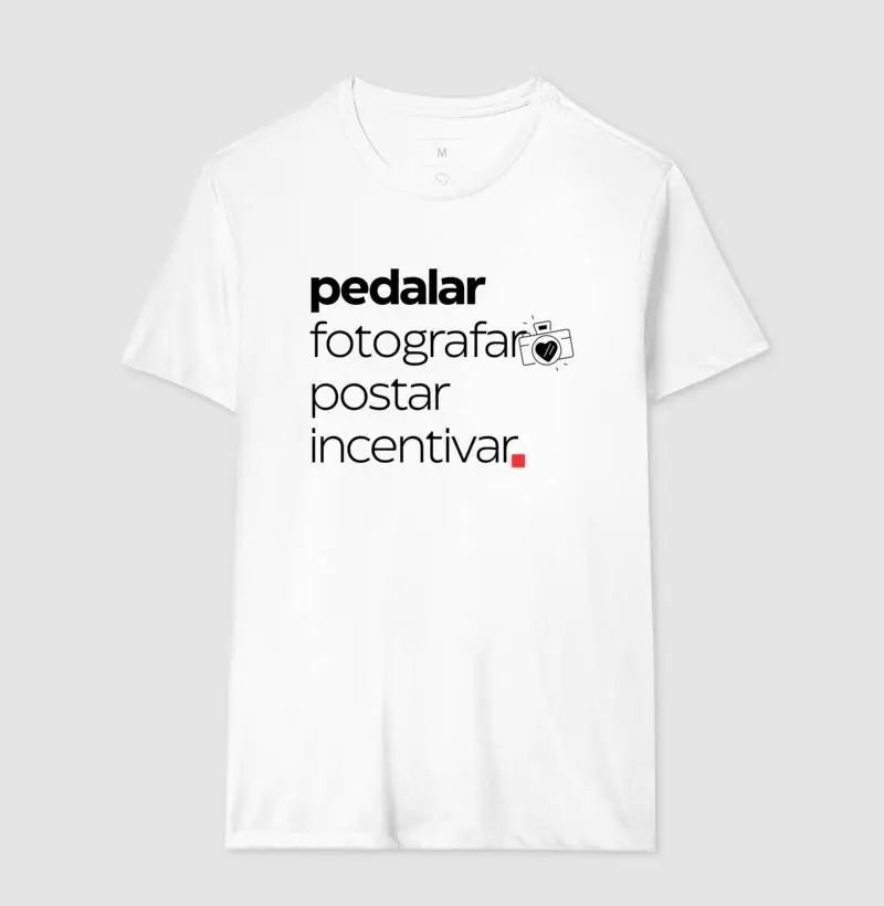 Camiseta Pedalar Fotografar Postar Incentivar - Imagem 4